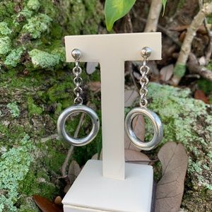 Sterling Silver Hoop and Chain earrings